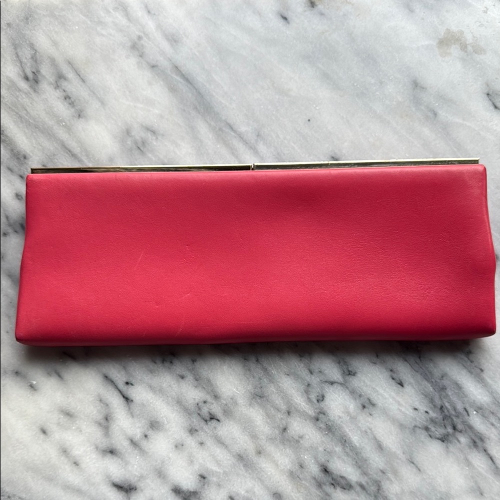 Jimmy Choo Ciggy Pink Clutch with Gold Hardware